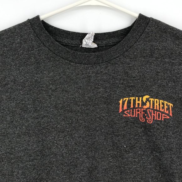 VINTAGE 17th Street Surf Shop Shirt Youth Boys Medium Gray Long Sleeve Pullover - Picture 8 of 16